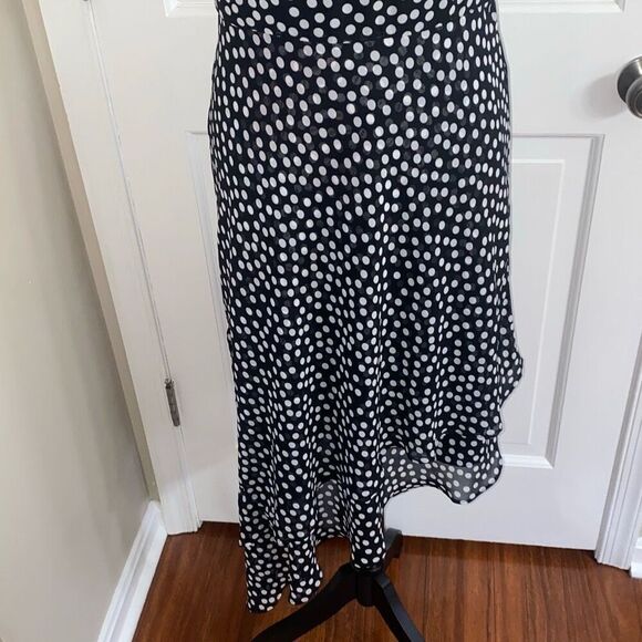 Neiman Marcus asymmetrical polka dot dress size 6 - Picture 3 of 12